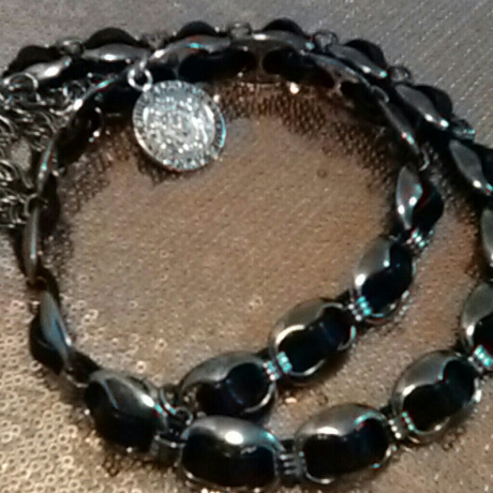 Pierre Balmain Black leather link Belt Small